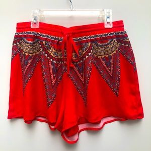 Jealous Tomato Gorgeous Red Flowy Shorts Size M
